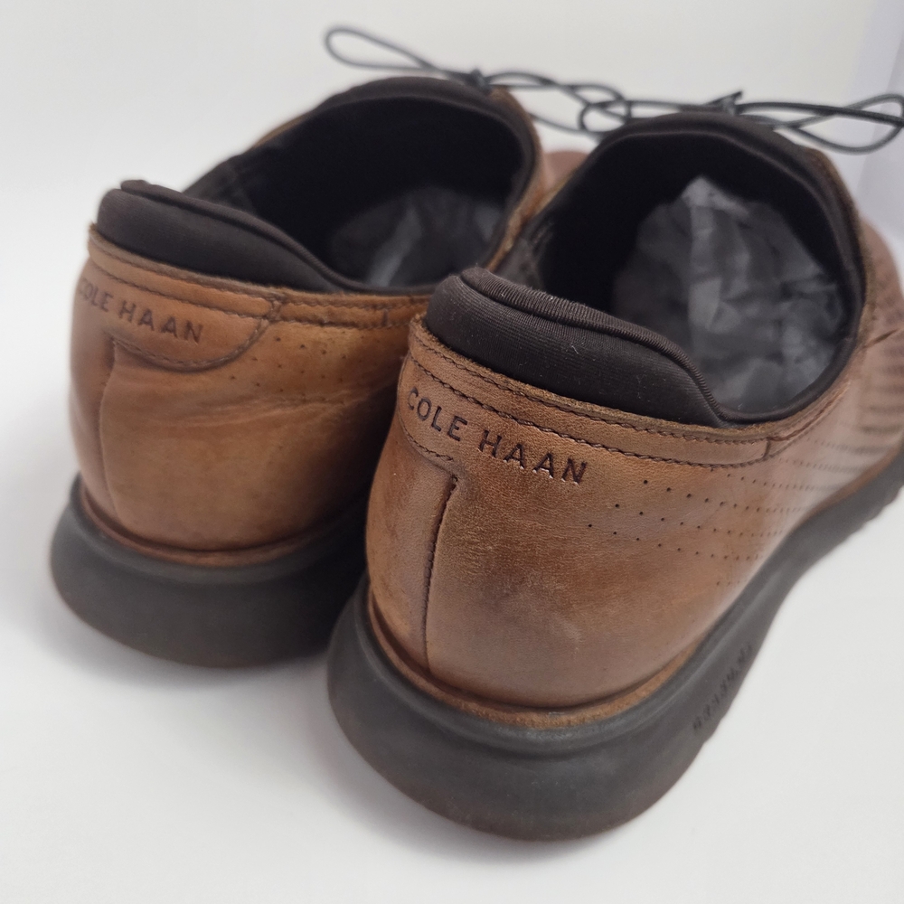 Cole Haan Brown Perforated Leather Oxfords - Picture 4 of 8